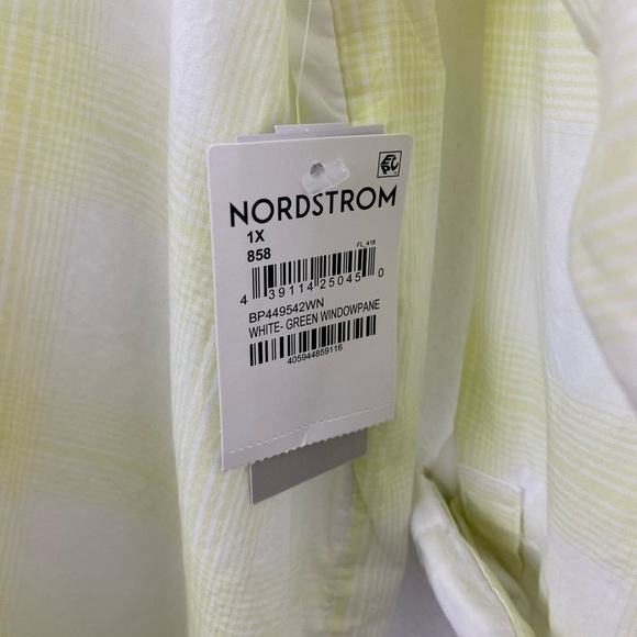 𝅺nwt BP Summer Plaid Short white windowpane 1X - Picture 6 of 7